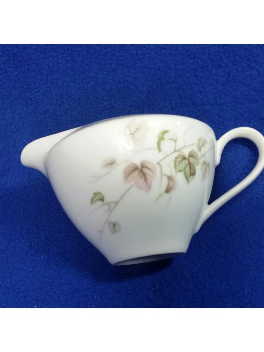 Vintage Yamaka China Creamer 674 Breeze Pattern Pink Brown and Grey Leaves 1950s